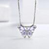 Purple Butterfly Jewelry Amethyst February Birthstone Jewelry Set Fine Necklace/Earrings 925 Sterling Silver Women Birthday Mother's Day Gifts