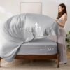 Light Purple Queen Comforter Set - 7 Pieces Reversible Queen Bed in a Bag, Queen Bed Set Light Purple and Grey with Comforters, Sheets, Pillowcases & Shams