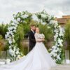 7.2FT Round Aluminum Alloy Backdrop Stand Balloon Arch Kit for Weddings Birthdays Graduations Photo Background