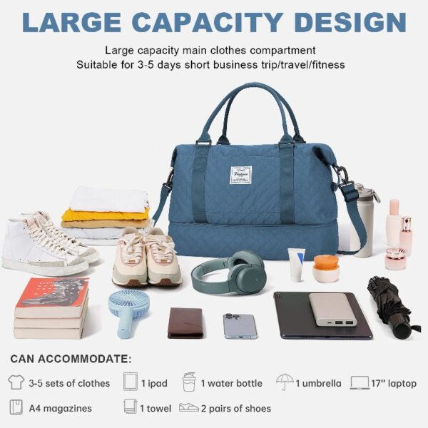 1a02c9e65cd543069548b32d0176a855 Weekender Bags for Women, Travel Duffel Bags with Shoe Compartment,Personal Item Travel Bag for Airlines, Carry on Overnight Tote Bag for women,Beige&Brown