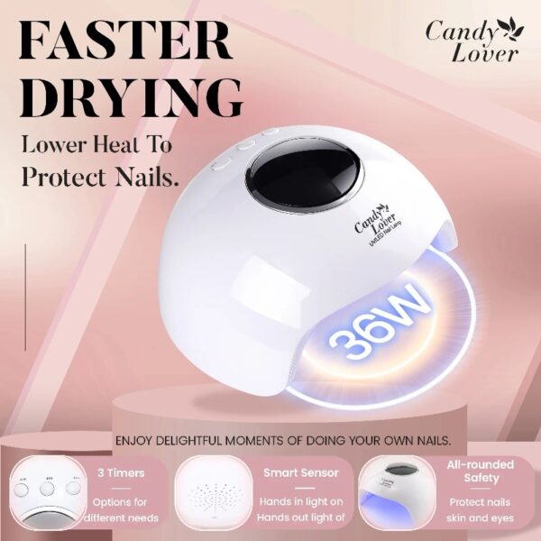 Candy Lover Gel Nail Polish Kit with UV LED Lamp, 12 Colors Cute Lady Gel Polish Starter Kit, All-in-One Quick Dry Soak Off Nail Gel Manicure Kit with DIY Tools Valentine Gift for Women