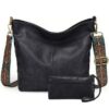 Hobo Bags for Women Crossbody Handbags Guitar Strap Shoulder Bucket Bag Vegan Leather Purse Trendy Boho Tote Purses