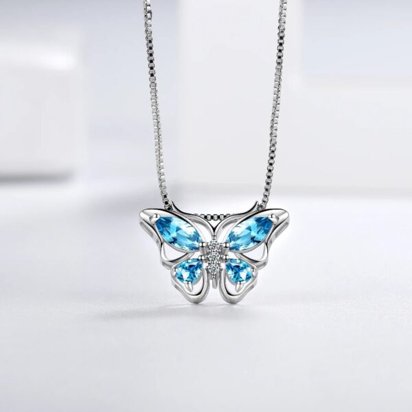 Purple Butterfly Jewelry Amethyst February Birthstone Jewelry Set Fine Necklace/Earrings 925 Sterling Silver Women Birthday Mother's Day Gifts