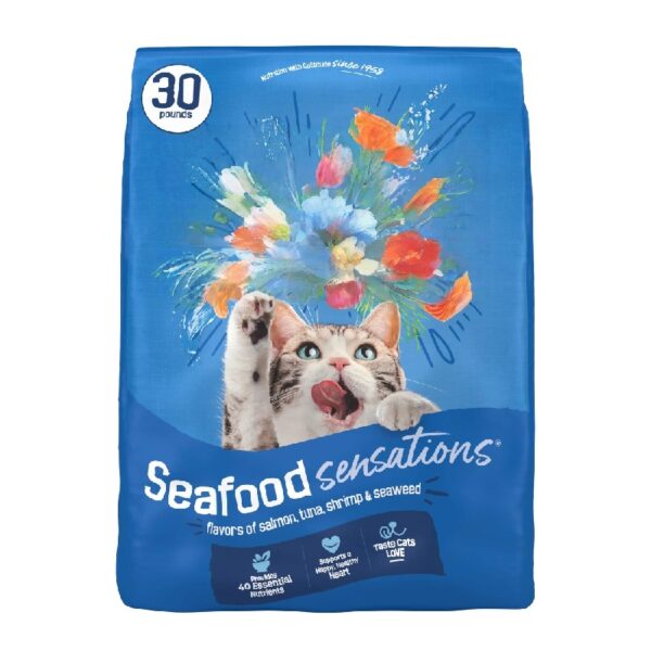 Purina Dry Cat Food Seafood Sensations With Salmon, Tuna, and Shrimp Flavors, 30 lb Bag