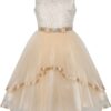 Flower Girls Dress Blue Belted Wedding Party Bridesmaid 12
