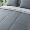 7 Piece Reversible Bed in a Bag Comforter Set with Sheets, Black, Queen