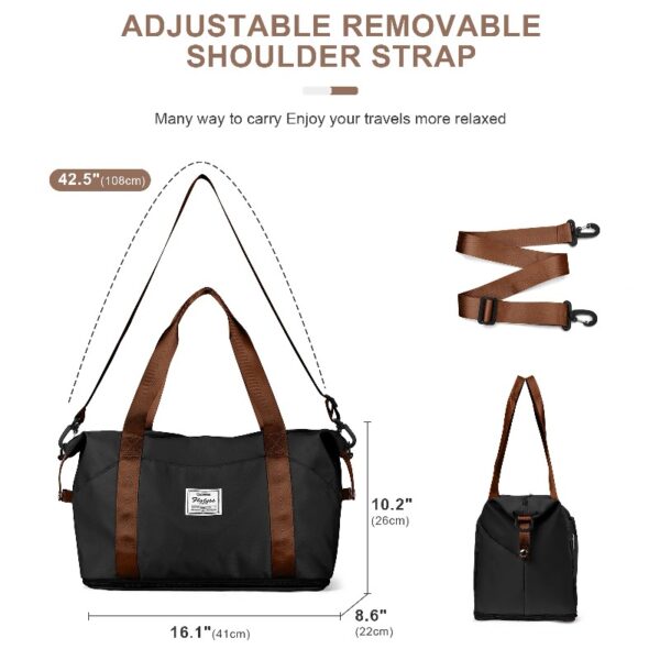 1abfa456e04f48918f45b32d0176a4fa Weekender Bags for Women, Travel Duffel Bags with Shoe Compartment,Personal Item Travel Bag for Airlines, Carry on Overnight Tote Bag for women,Beige&Brown