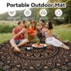 Outdoor Rugs 5' x 8' Rug, Waterproof Patio Mat, Stylish Plastic Straw Reversible Area Rug for Picnic RV Camping Porch Balcony, Black and White