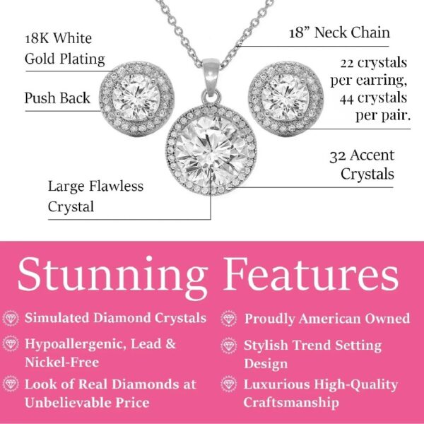 Cate & Chloe Mariah 18k Rose Gold Plated Jewelry Set with Simulated Diamond Crystals for Women