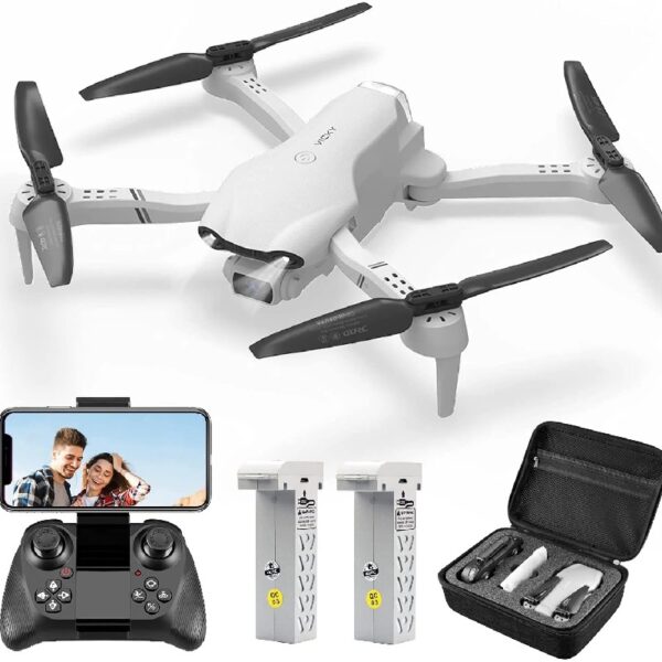 F10-1080P Wifi FPV Drone with 1080P HD Camera, Headless Mode/3D Flips, RC Quadcopter for Beginners Silver white