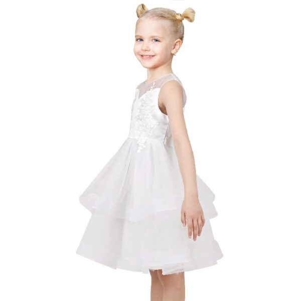 Flower Girls Dress Blue Belted Wedding Party Bridesmaid 12