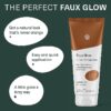 Sunless Tanning Lotion Organic Self Tanner for Skin Face & Body Glow, 6 fl Oz