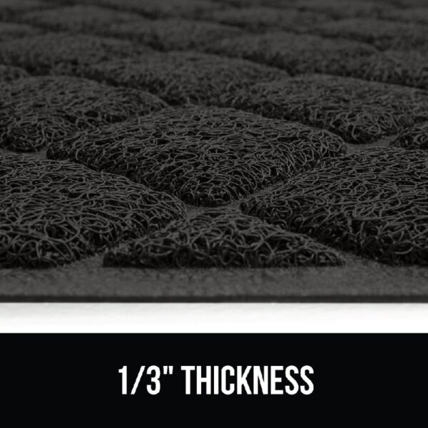 GRIP Cat Litter Box Mat, 35x23, Water Resistant Kitty Litter Trapping Mat, Textured Backing, Easy to Clean, Less Waste and Clean Floors, Kitten Supplies for Indoor Cats, Soft on Paws, Gray