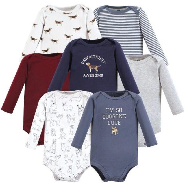 Cotton Long-Sleeve Bodysuits, 7-Pack, Preemie-24 Months
