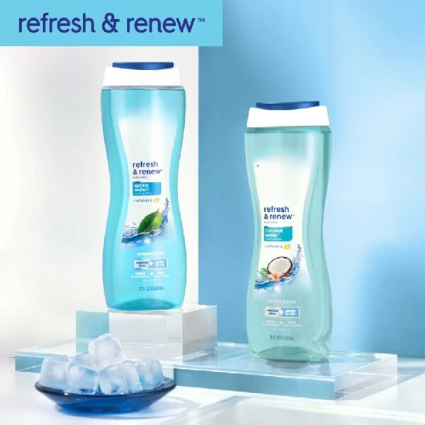 (4 pack) Body Wash, Refresh & Renew Spring Water, 32 fl oz