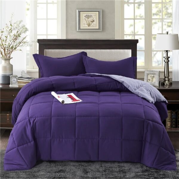Light Weight Down Alternative Comforter Set, Queen, Green, Reversible