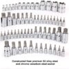 Master Torx Bit Socket and External Torx Socket Set, 60-Piece Set, S2 and Cr-V Steel E4-E24, T6-T70,TT6-TT70,TP8-TP60