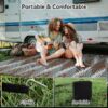 Outdoor Rug 6'x9' Waterproof Patio Rug Reversible Indoor Outdoor Rug Lightweight Plastic Straw Rug for RV Camping Deck Balcony Boho Porch Decor Dark Grey and White
