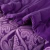 Lux Decor Collection 5 Piece Queen Down Alternative Comforter Set, Washable Duvet Bedding Set - Quatrefoil Navy