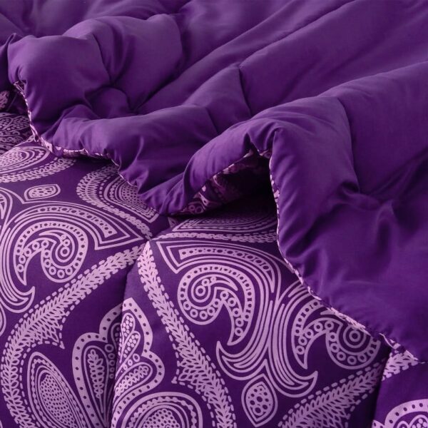 Lux Decor Collection 5 Piece Queen Down Alternative Comforter Set, Washable Duvet Bedding Set - Quatrefoil Navy