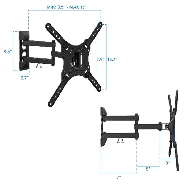Full Motion TV Wall Mount with Swivel Arm for 28