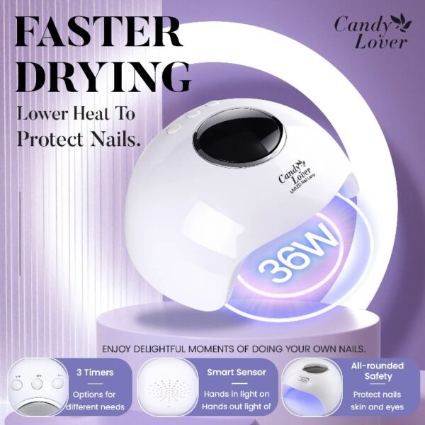 Candy Lover Gel Nail Polish Kit with UV LED Lamp, 12 Colors Cute Lady Gel Polish Starter Kit, All-in-One Quick Dry Soak Off Nail Gel Manicure Kit with DIY Tools Valentine Gift for Women