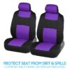 PolyPro Car Seat Covers Full Set in Charcoal on Black – Front and Rear Split Bench for Cars, Easy to Install Cover Set, Accessories Auto Trucks Van SUV