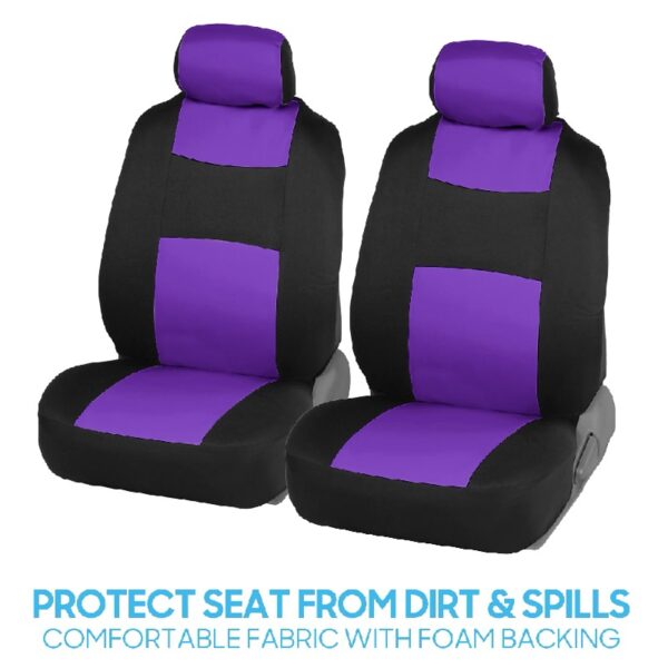 PolyPro Car Seat Covers Full Set in Charcoal on Black – Front and Rear Split Bench for Cars, Easy to Install Cover Set, Accessories Auto Trucks Van SUV