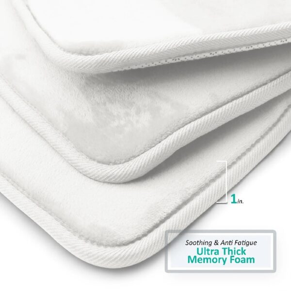 Nestl Set of 3 Absorbent Memory Foam Bath Mat Bathroom Rugs, Gray, Large 20