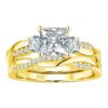 1 Carat Wedding Ring Sets Infinity Band Princess Sterling Silver Rings for Women CZ Size 7