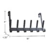SnugFit Over-the-Door Hook Rack with 6 Double Hooks, Matte Black