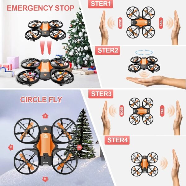 V8c Drone with 720P HD Camera for Adults and Children FPV Real-Time Video, 2 Modular Batteries and Storage Bag, Orange