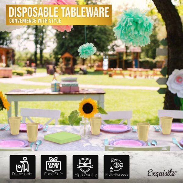 Exquisite 350 Piece Easter Plastic Disposable Party Plates & Dinnerware Combo Set