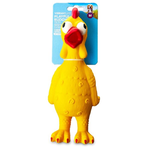 (3 pack)  Life Playful Buddy Tie Dye Chicken Dog Toy, Chew Level 2, with Squeaker.