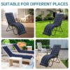 Chaise Lounge Cushion, 67x20x3 inch Rocking Chair Cushion with Ties and Top Cover, Patio Swing Bench Cushion Sofa Mat for Outdoor Indoor Furniture(Blue)
