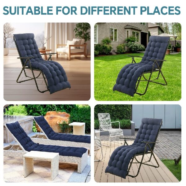 Chaise Lounge Cushion, 67x20x3 inch Rocking Chair Cushion with Ties and Top Cover, Patio Swing Bench Cushion Sofa Mat for Outdoor Indoor Furniture(Blue)