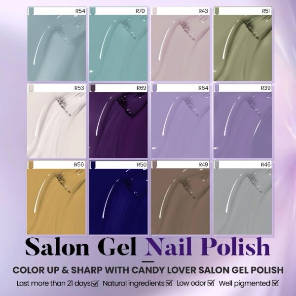 Candy Lover Gel Nail Polish Kit with UV LED Lamp, 12 Colors Cute Lady Gel Polish Starter Kit, All-in-One Quick Dry Soak Off Nail Gel Manicure Kit with DIY Tools Valentine Gift for Women
