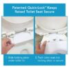 Raised Toilet Seat with Quick Lock, Adds 4 in Height, White, 300 lb Limit