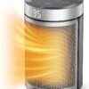 Space Heaters for Inside, Portable Electric Heater for Home with Thermostat, 1-12H Timer, Eco Mode and Fan Mode, 1500W PTC Ceramic Fast Safety Energy Efficient Heater for Office Bedroom, Silver