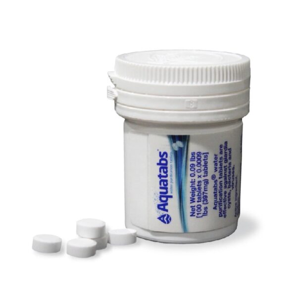 397mg Water Purification Tablets (100 Pack). Fast Acting Water Filtration System for Camping, Hiking, Emergencies, and Outdoor Adventures
