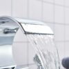 Widespread Bathroom Basin Faucet Crystal Handle Sink Mixer Tap Chrome Finish