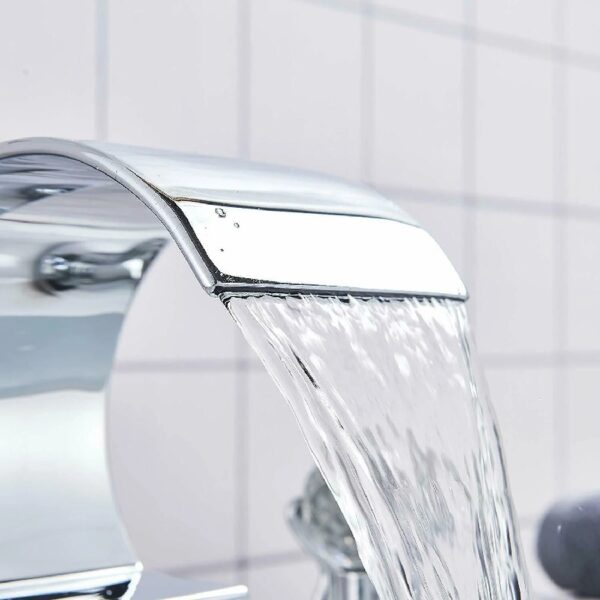 Widespread Bathroom Basin Faucet Crystal Handle Sink Mixer Tap Chrome Finish