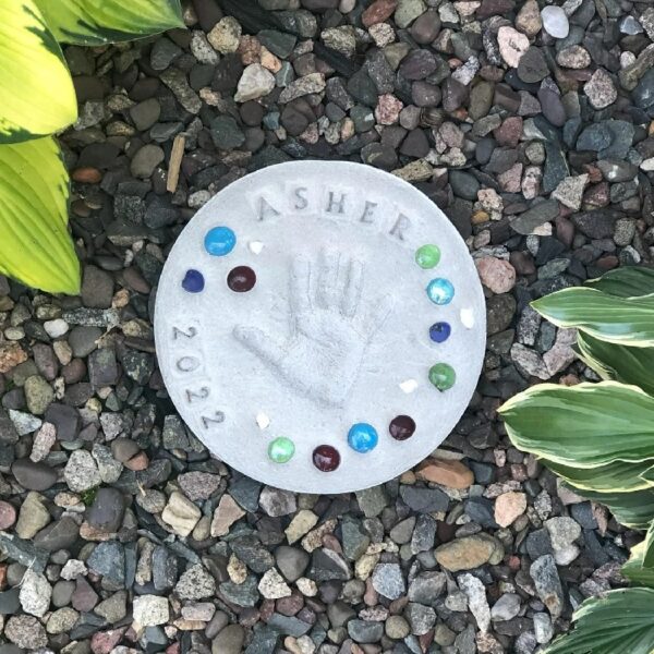 Large DIY Stepping Stone Kit, Handprint Stepping Stone, Mother's Day Gift, Footprint Stepping Stone (14 Inch)