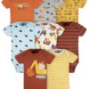 Baby Boy Short Sleeves Onesies Bodysuits, 8-Pack, Sizes Newborn-12M