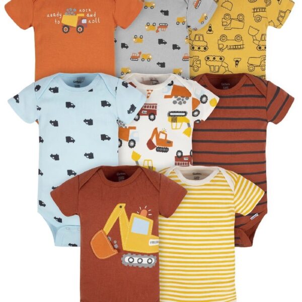 Baby Boy Short Sleeves Onesies Bodysuits, 8-Pack, Sizes Newborn-12M