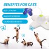 All For Paws Interactive Cat Toys, Fluttering Butterfly Automatic Cat Teasing Toy with 2 Replacement Butterflies