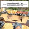 Stainless Steel Portable BBQ Grill,Outdoor Cooking Equipment,Compact Foldable Barbecue Grill for Camping,Picnics,Backyard,for 3-6 People,Lightweight and Durable,Insulated Handles