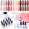 Candy Lover Gel Nail Polish Kit with UV LED Lamp, 12 Colors Cute Lady Gel Polish Starter Kit, All-in-One Quick Dry Soak Off Nail Gel Manicure Kit with DIY Tools Valentine Gift for Women