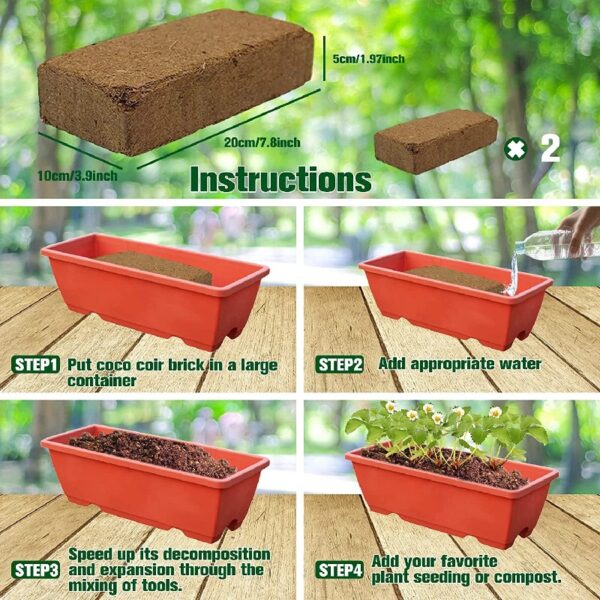 10lb of  100% Organic Coco Coir Bricks with Low EC and pH Balance High Expansion Coco Fiber for Herbs, Flowers,Plants Gardening Renewable Coconut Soil