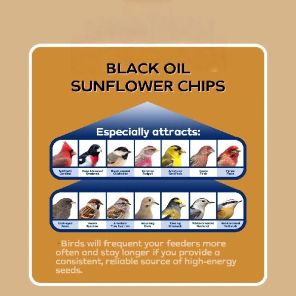 Wild Bird Food Black Oil Sunflower Chips, 13 Pounds - for Northern Cardinals, American Goldfinches and Black-Capped Chickadees - Ideal for Outside Feeders